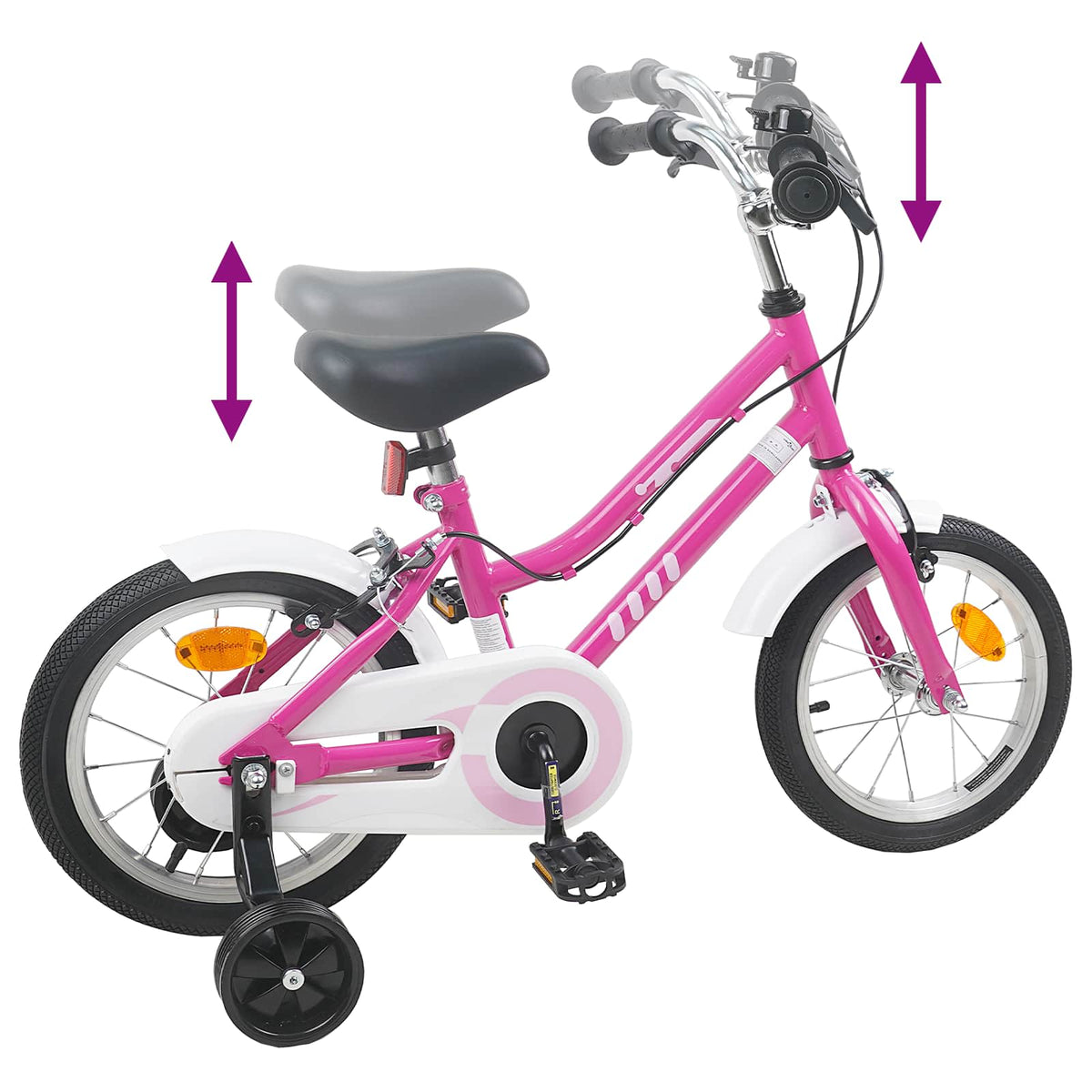 Børnecykel 16 tommer til 4-6 år gamle Pink Hvid