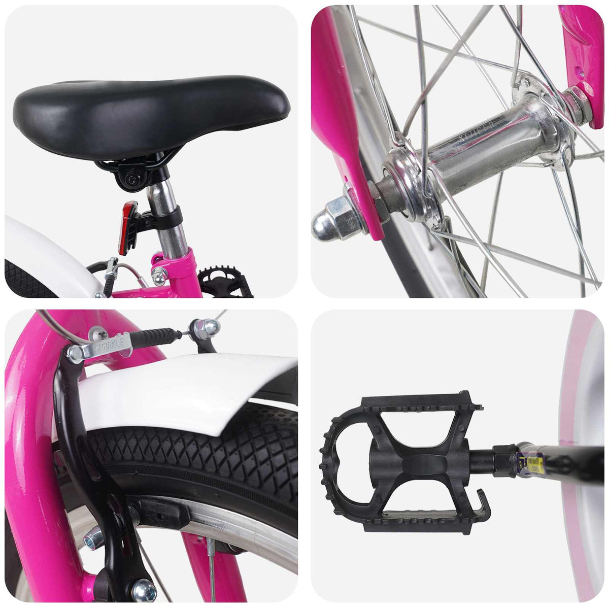Børnecykel 20 tommer til børn i alderen 6-11 år Pink Hvid