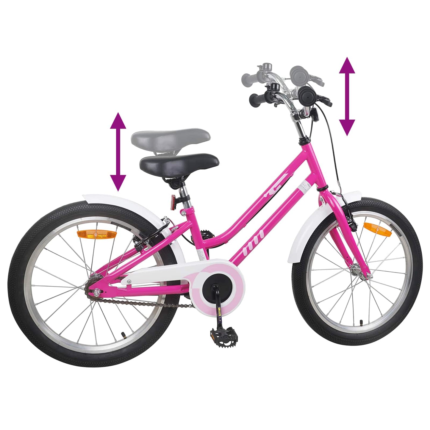 Børnecykel 20 tommer til børn i alderen 6-11 år Pink Hvid