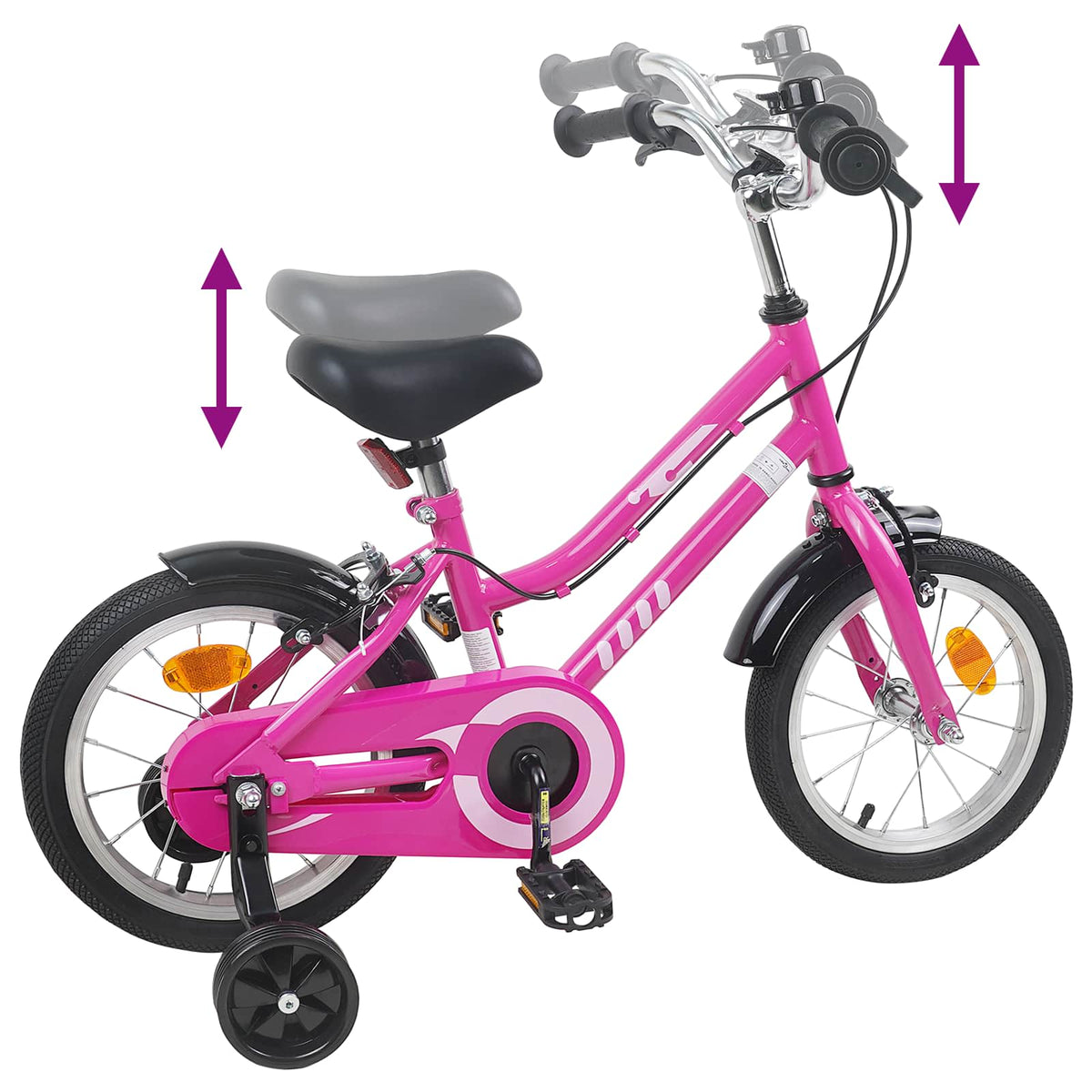 Børnecykel 16 tommer til 4-6 år gamle Pink Sort