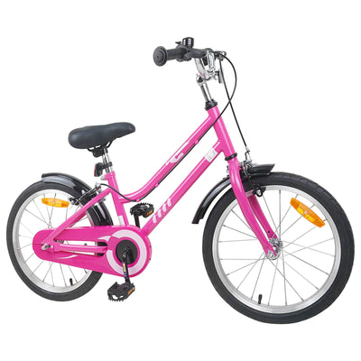 Børnecykel 18 tommer til 5-7 år gammel Pink Sort