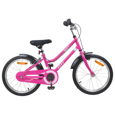 Børnecykel 18 tommer til 5-7 år gammel Pink Sort