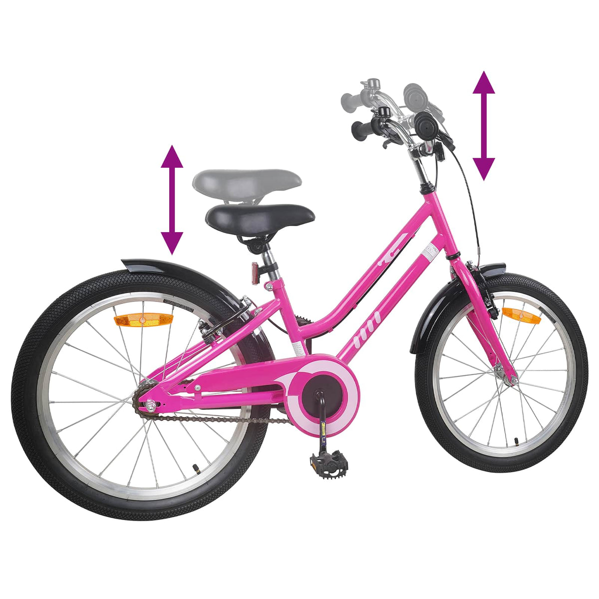 Børnecykel 20 tommer til børn i alderen 6-11 år Pink Sort