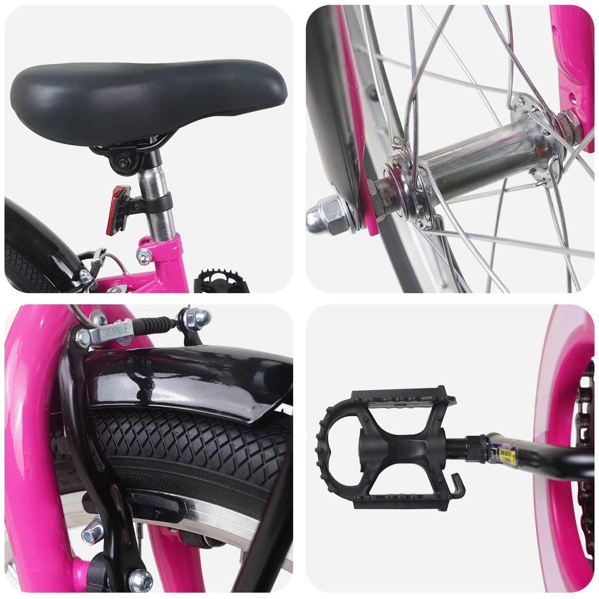 Børnecykel 20 tommer til børn i alderen 6-11 år Pink Sort