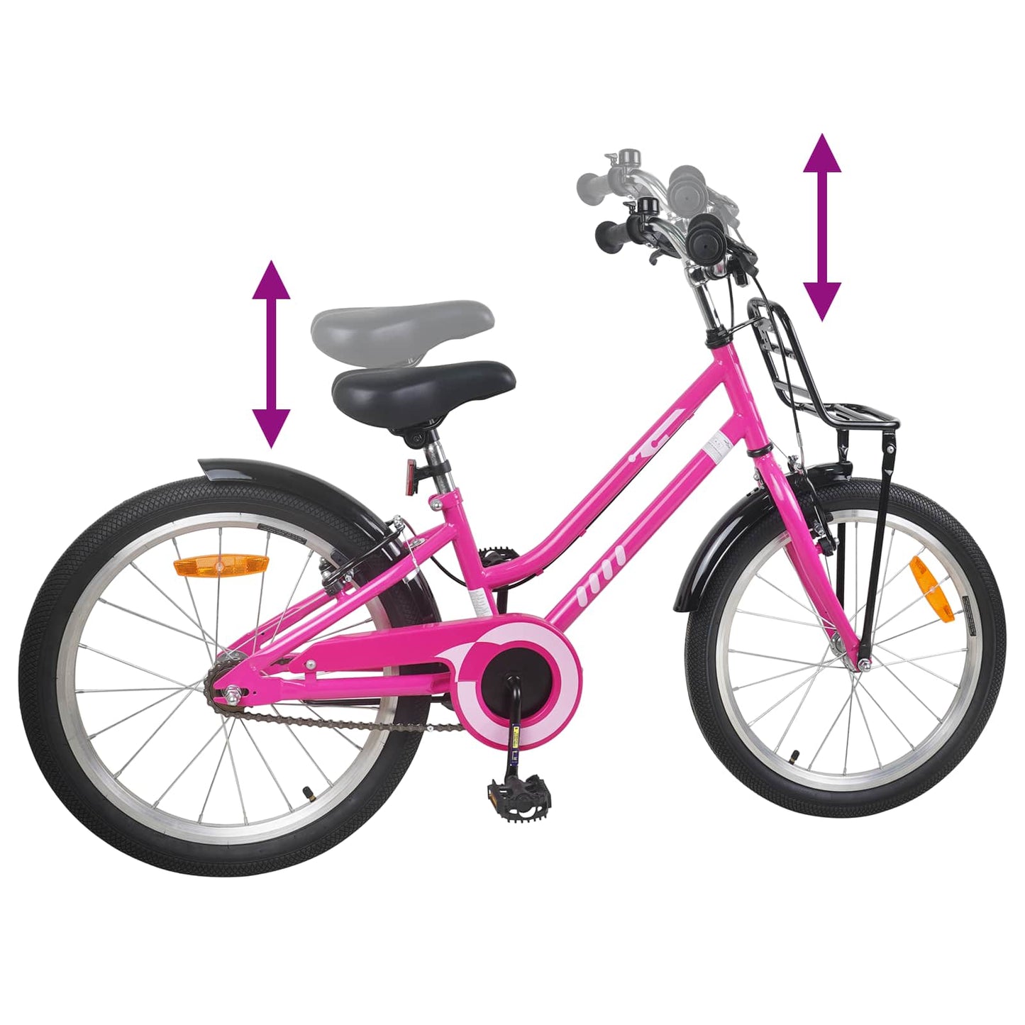 Børnecykel 20 tommer til børn i alderen 6-11 år Pink Sort