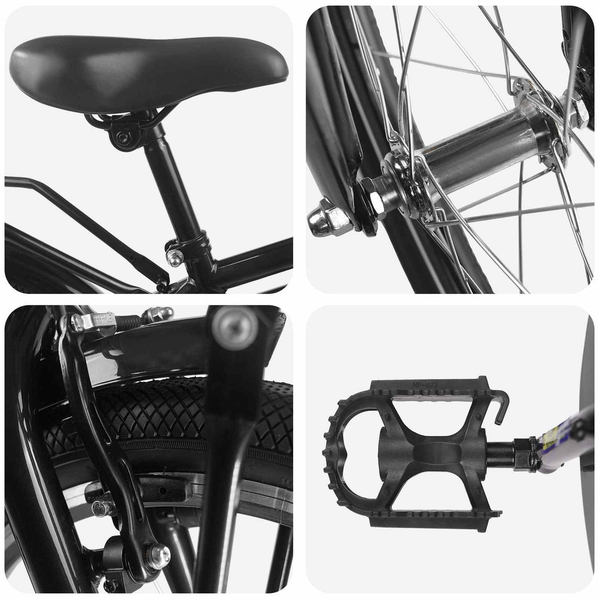 Børnecykel 18 tommer til 5-7 år gammel Sort