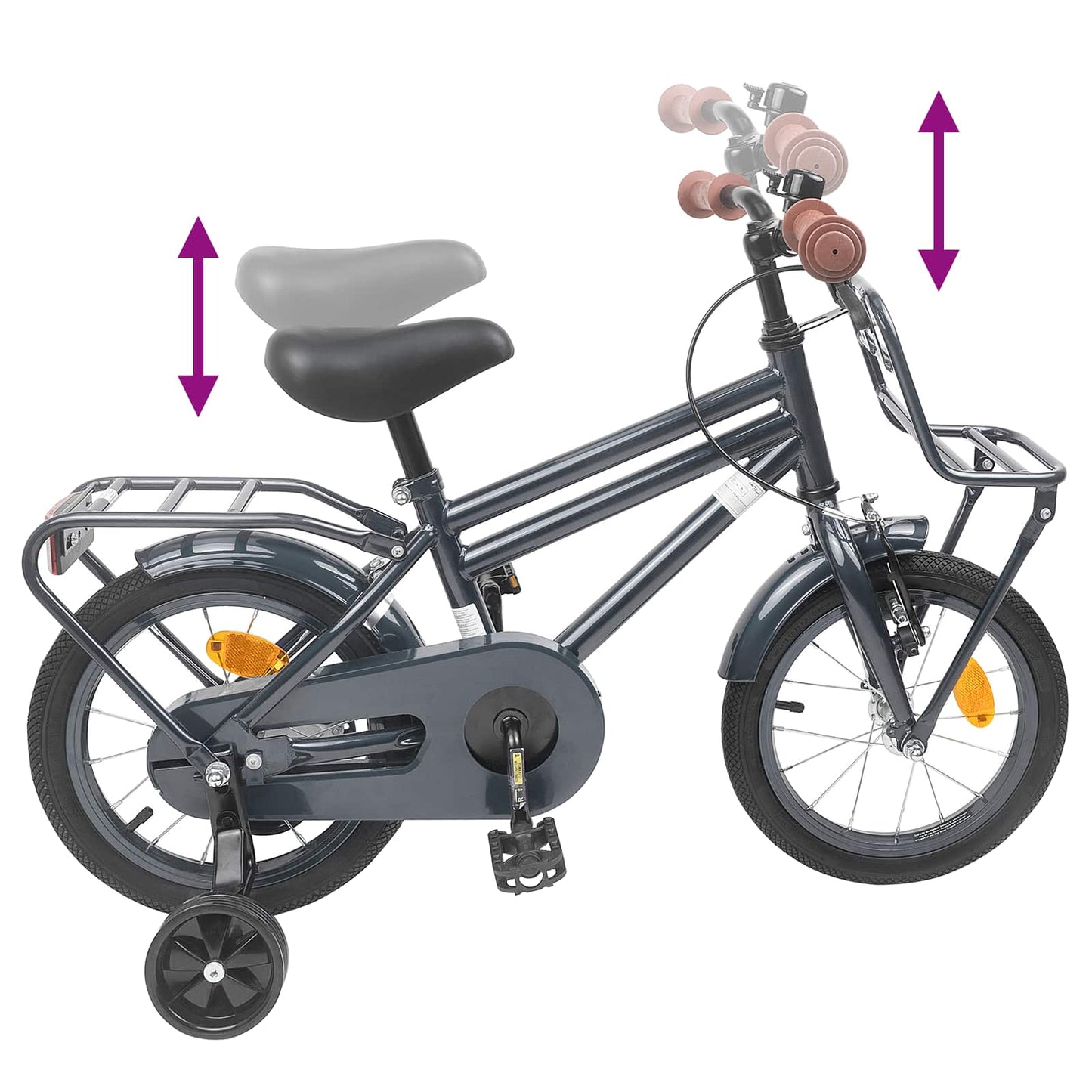 Børnecykel 12 tommer til 2-4 år gamle Mørkegrå