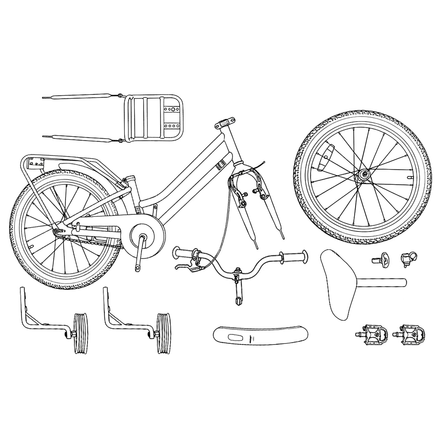 Børnecykel 12 tommer til 2-4 år gamle Mørkegrå