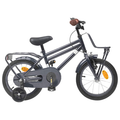 Børnecykel 14 tommer anbefalet til 3-5 år gammel Mørkegrå