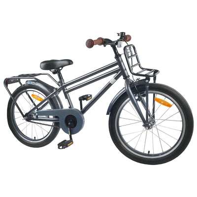 Børnecykel 18 tommer til 5-7 år gammel Mørkegrå