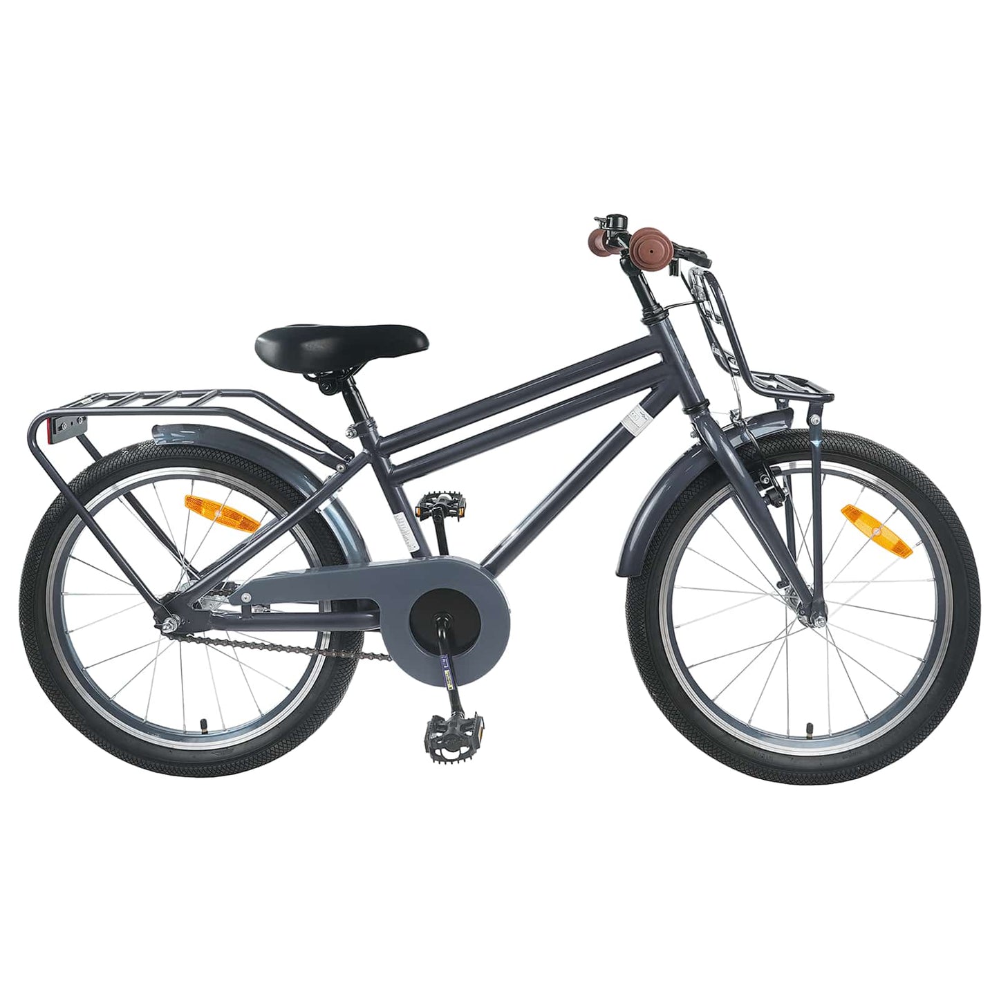 Børnecykel 18 tommer til 5-7 år gammel Mørkegrå