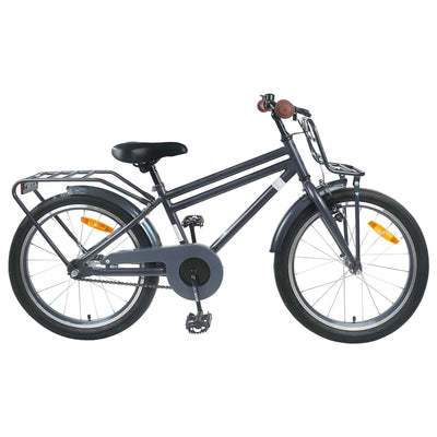 Børnecykel 22 tommer til 7-12 år gammel Mørkegrå