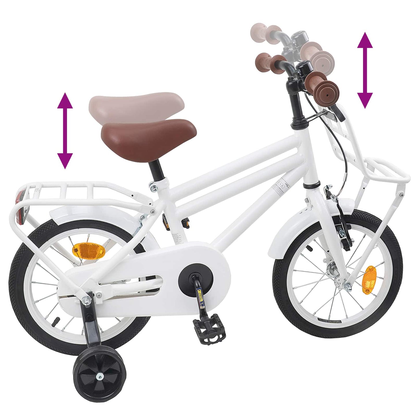 Børnecykel 16 tommer til 4-6 år gamle Hvid