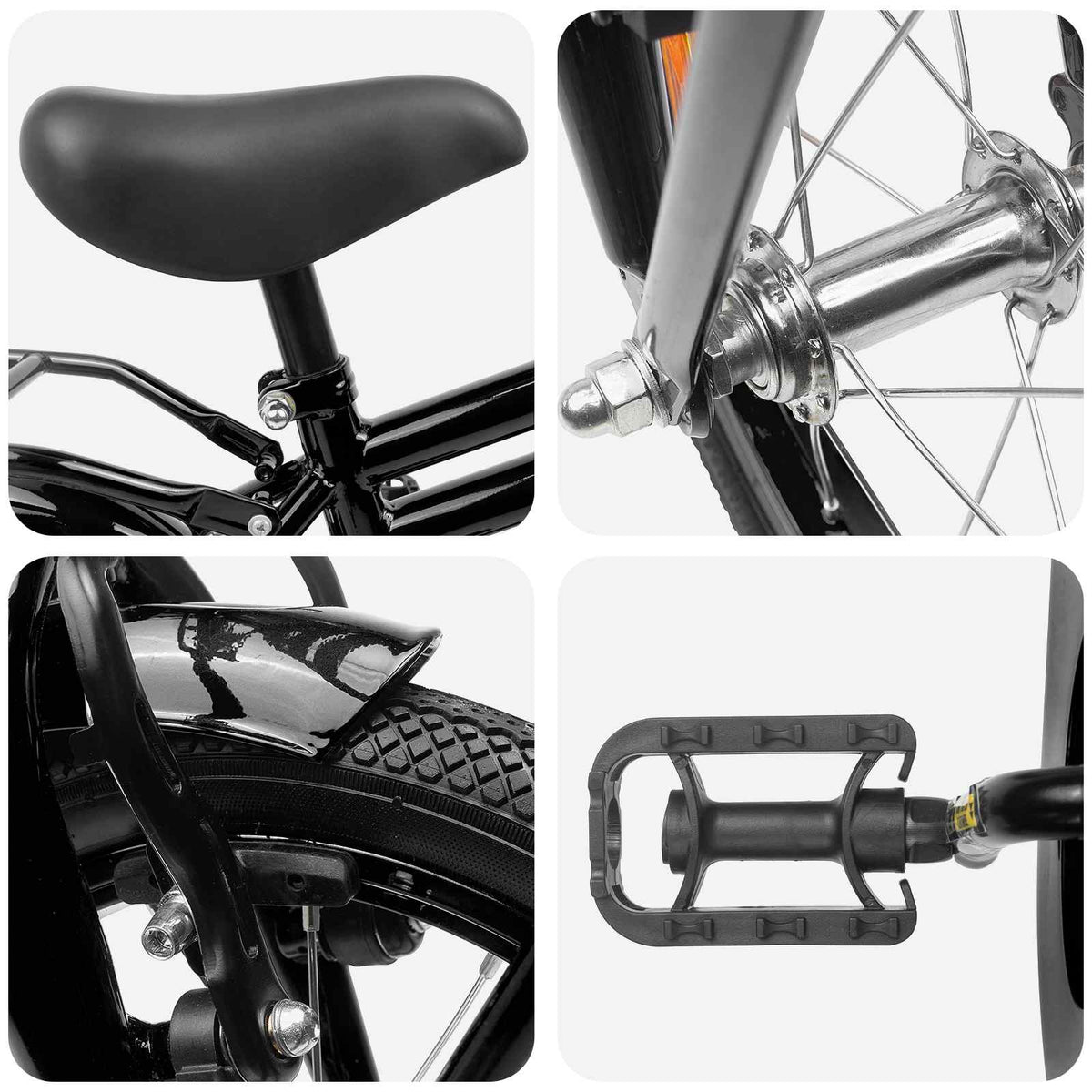 Børnecykel 16 tommer til 4-6 år gamle Sort