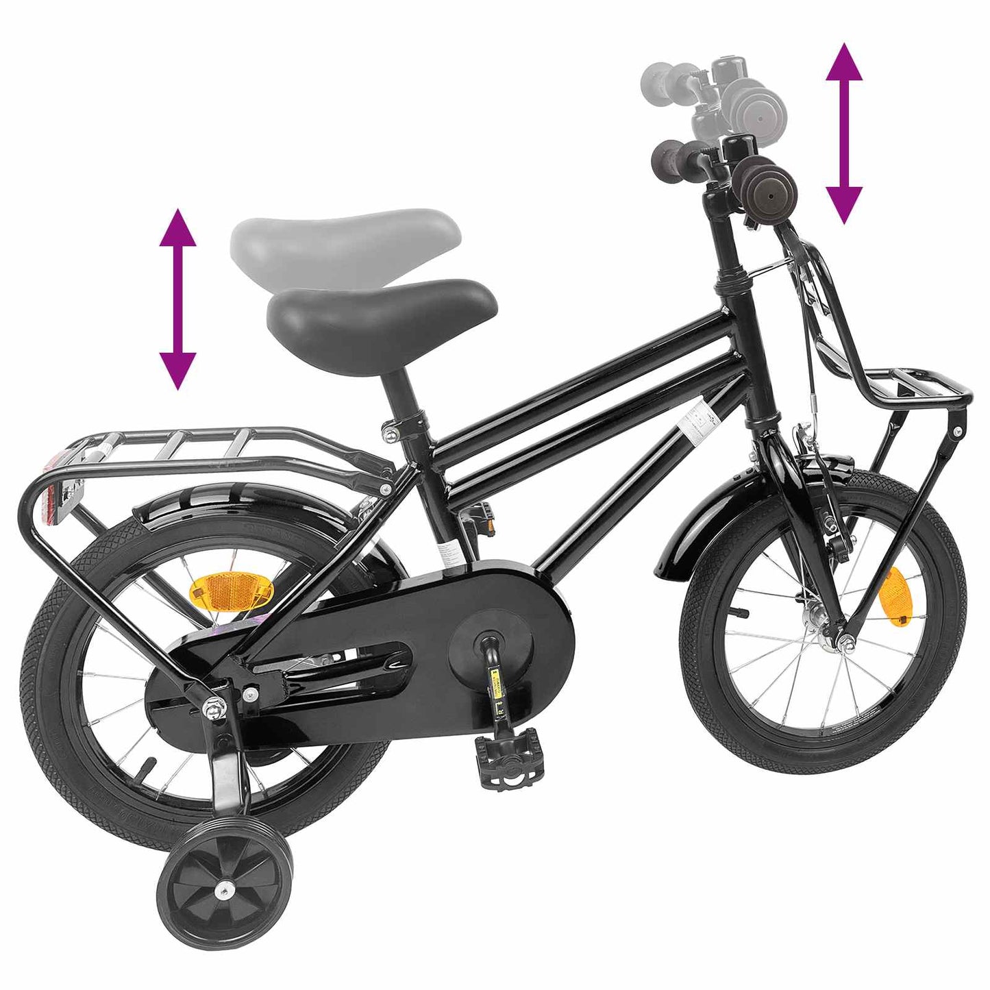 Børnecykel 16 tommer til 4-6 år gamle Sort