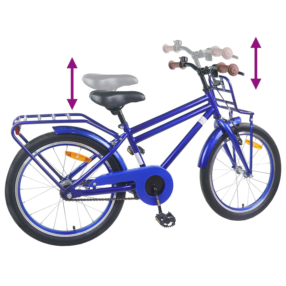Børnecykel 18 tommer til 5-7 år gammel Mørk blå