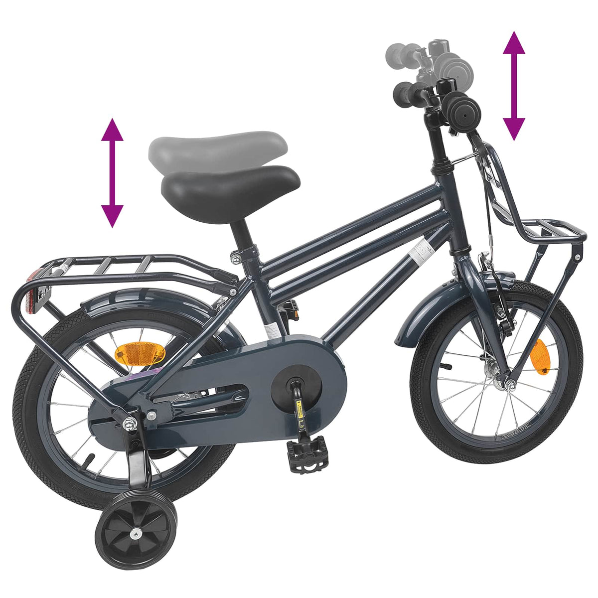 Børnecykel 12 tommer til 2-4 år gamle Mørkegrå