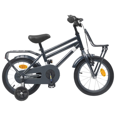 Børnecykel 16 tommer til 4-6 år gamle Mørkegrå