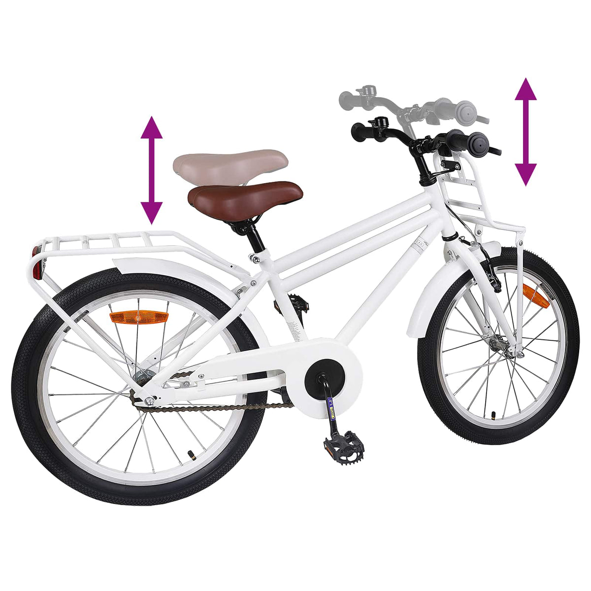 Børnecykel 20 tommer til børn i alderen 6-11 år Hvid