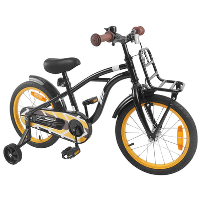 Børnecykel 16 tommer til 4-6 år gamle Sort