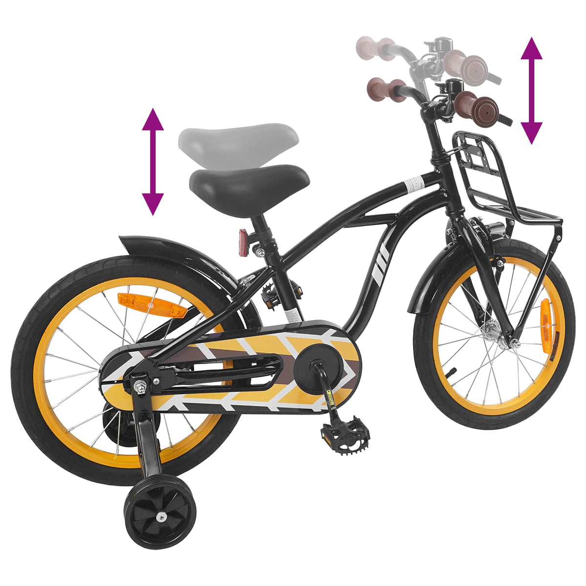 Børnecykel 16 tommer til 4-6 år gamle Sort