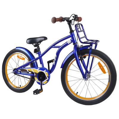 Børnecykel 18 tommer til 5-7 år gammel Mørk blå