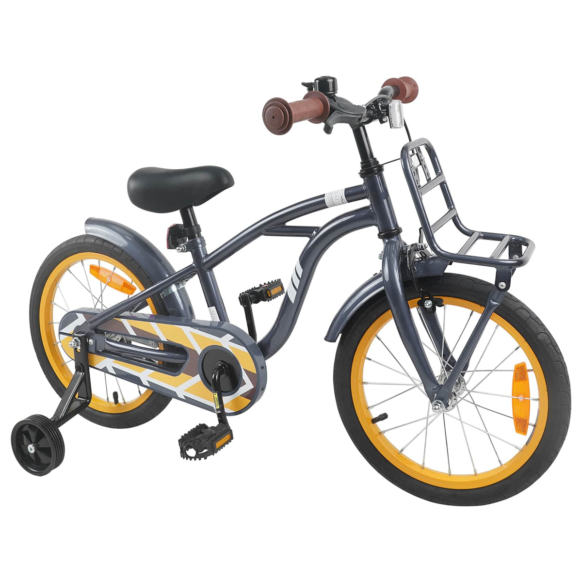 Børnecykel 16 tommer til 4-6 år gamle Mørkegrå