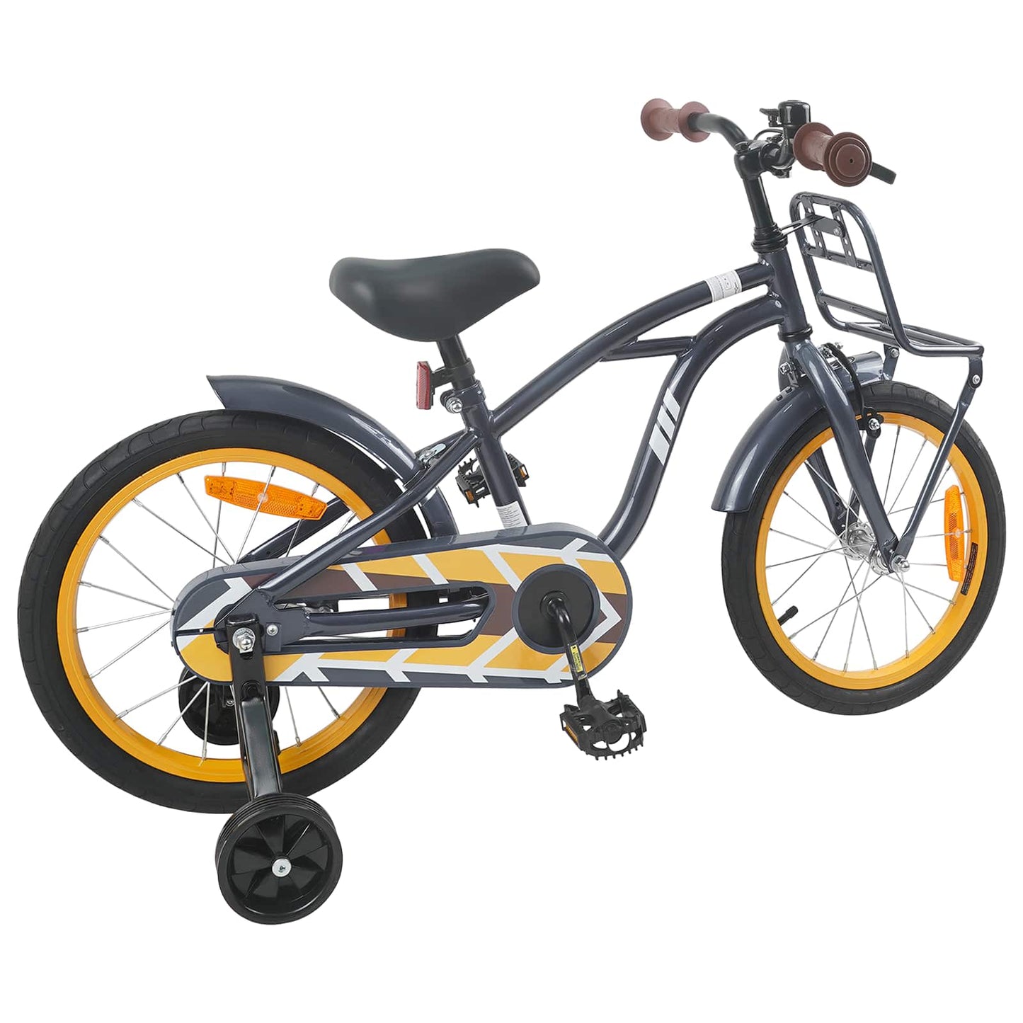 Børnecykel 16 tommer til 4-6 år gamle Mørkegrå