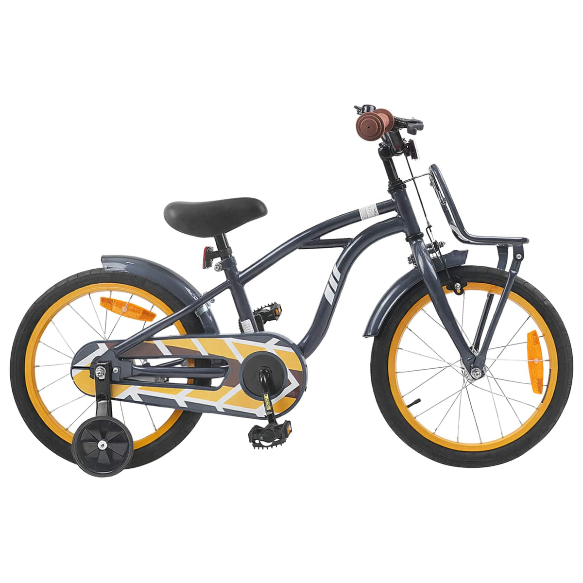 Børnecykel 16 tommer til 4-6 år gamle Mørkegrå