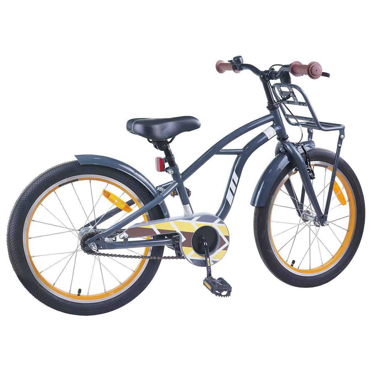 Børnecykel 22 tommer til 7-12 år gammel Mørkegrå