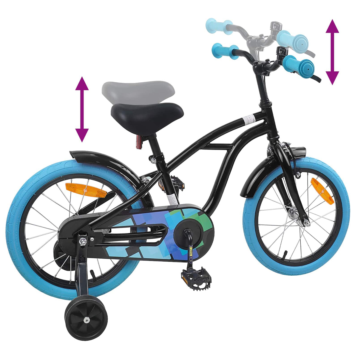 Børnecykel 16 tommer til 4-6 år gamle Sort