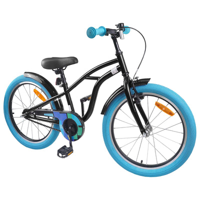 Børnecykel 18 tommer til 5-7 år gammel Sort
