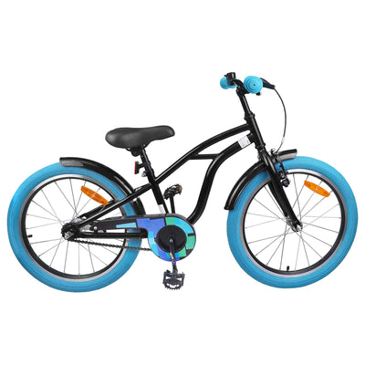 Børnecykel 18 tommer til 5-7 år gammel Sort