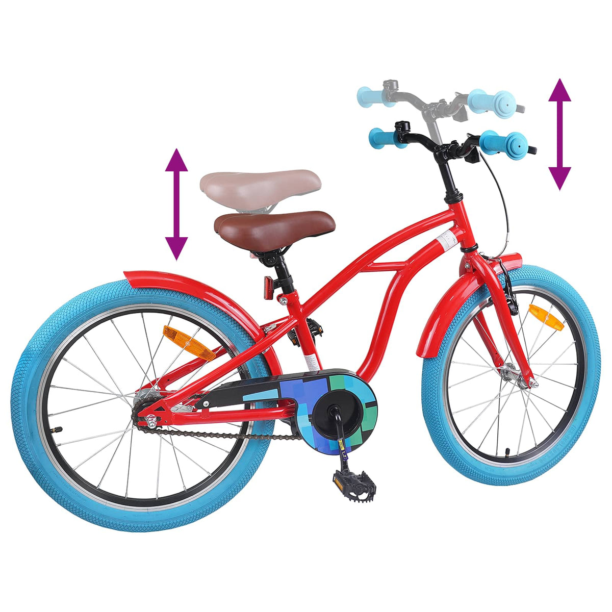 Børnecykel 18 tommer til 5-7 år gammel Rød