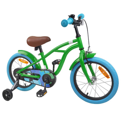Børnecykel 16 tommer til 4-6 år gamle Grøn