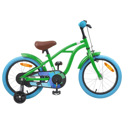Børnecykel 16 tommer til 4-6 år gamle Grøn