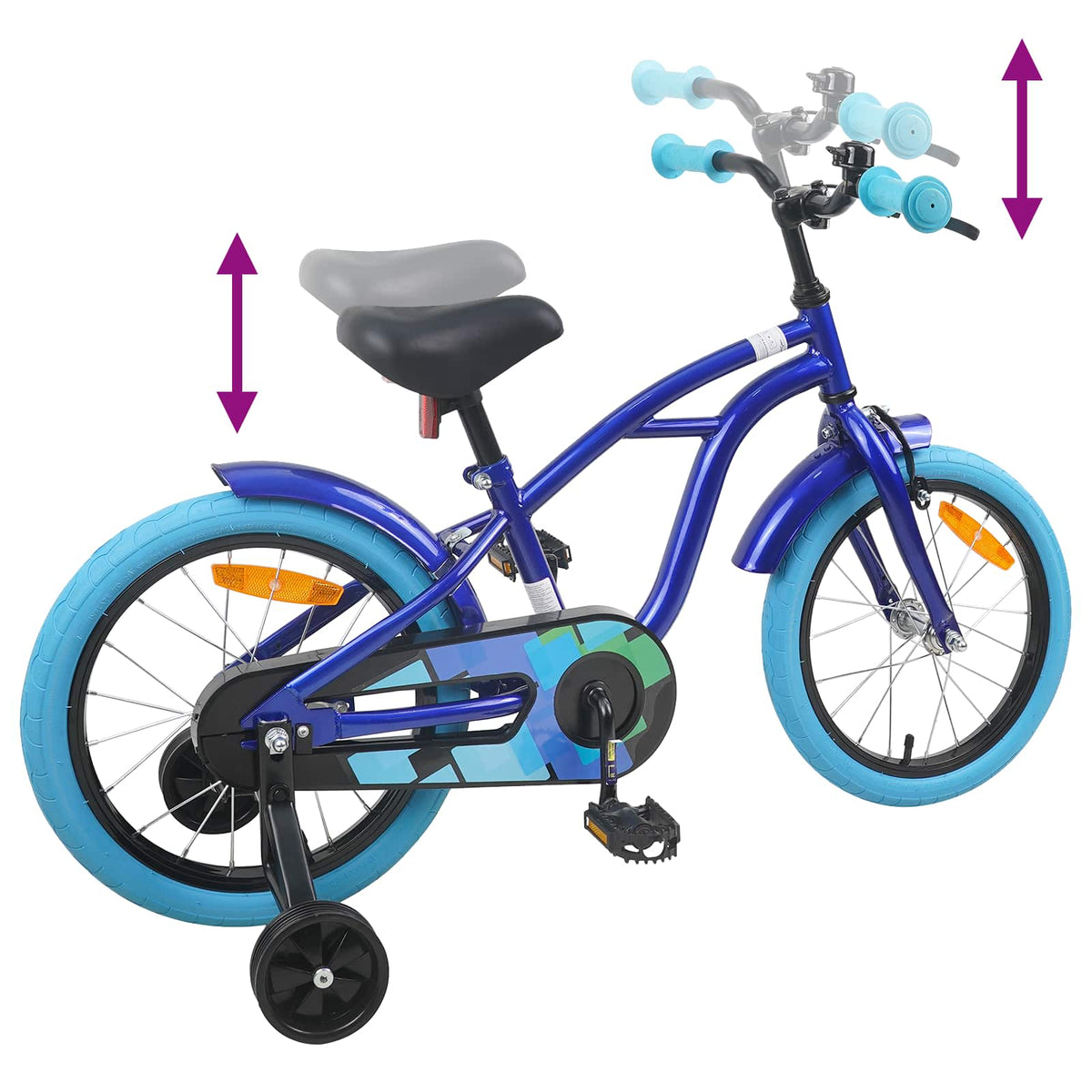 Børnecykel 16 tommer til 4-6 år gamle Mørk blå