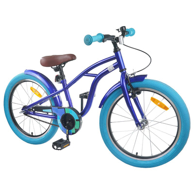 Børnecykel 18 tommer til 5-7 år gammel Mørk blå