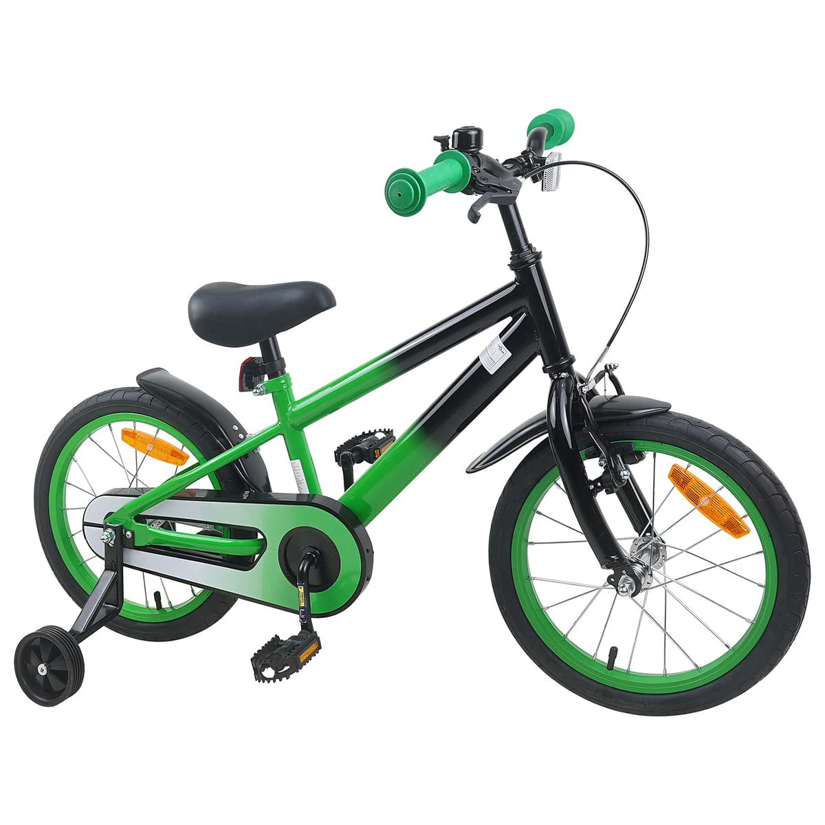 Børnecykel 16 tommer til 4-6 år gamle Grøn Sort