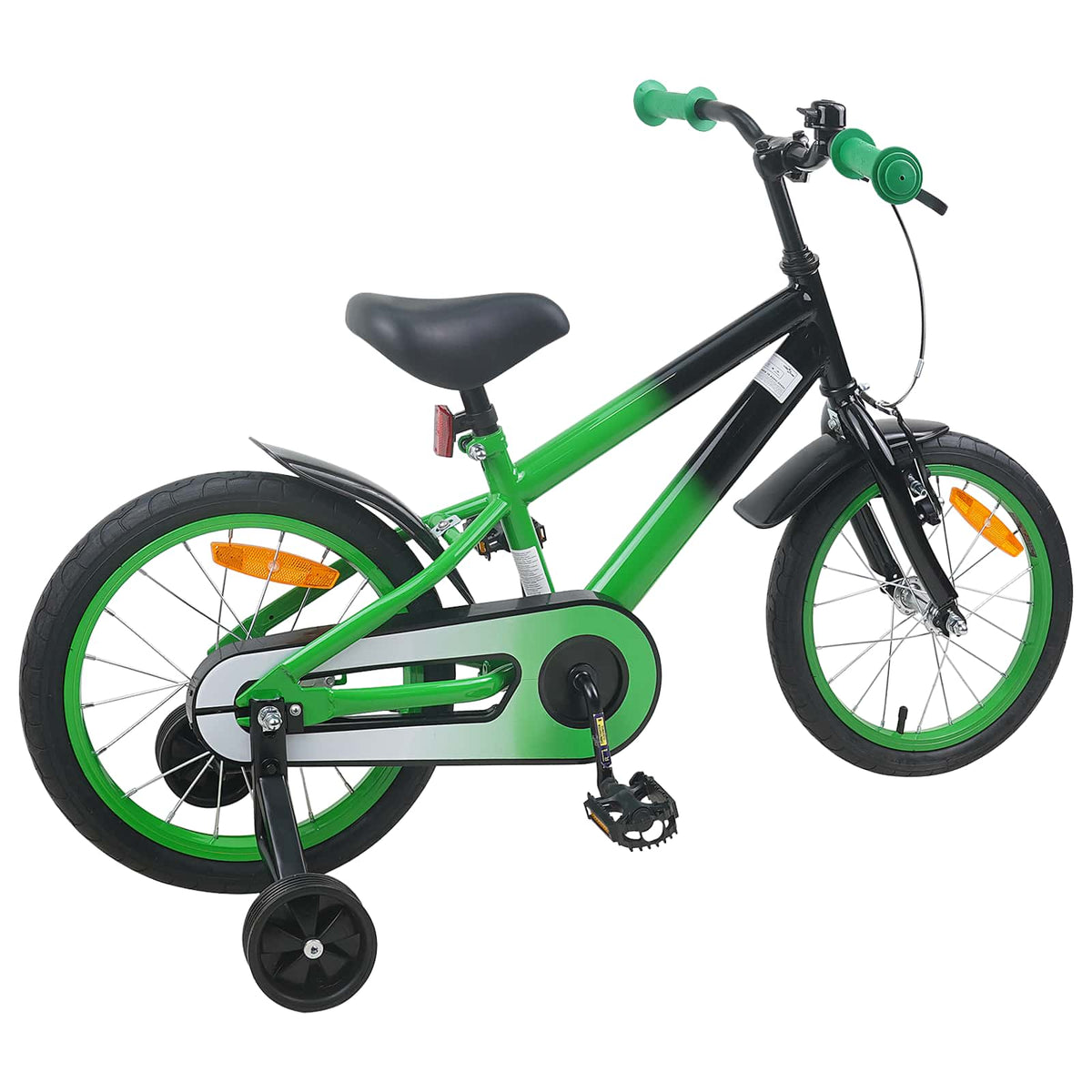 Børnecykel 16 tommer til 4-6 år gamle Grøn Sort