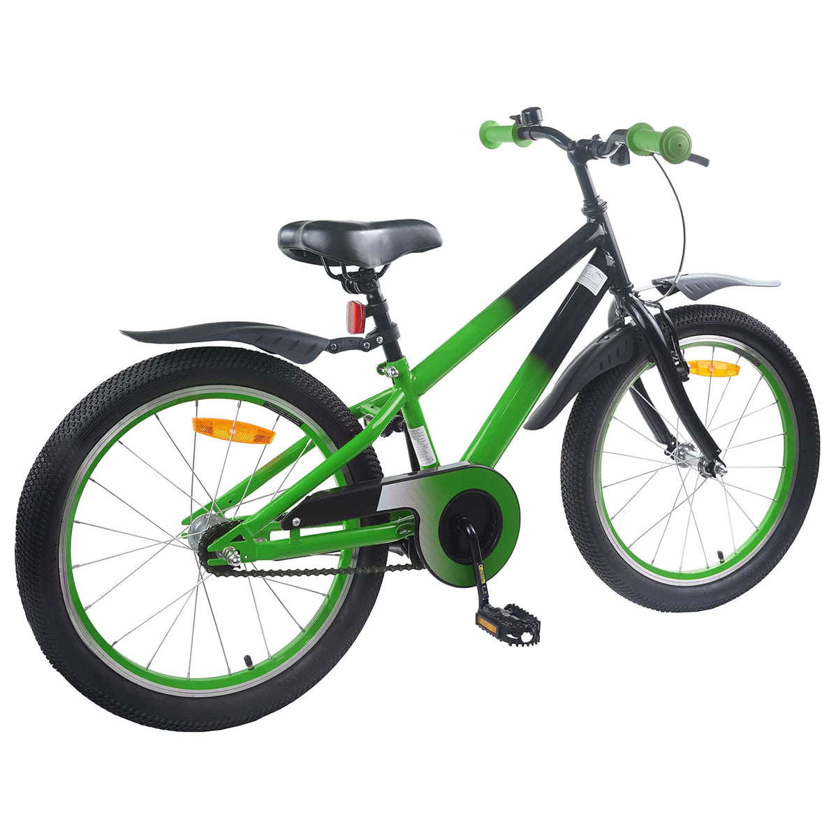 Børnecykel 18 tommer til 5-7 år gammel Grøn Sort