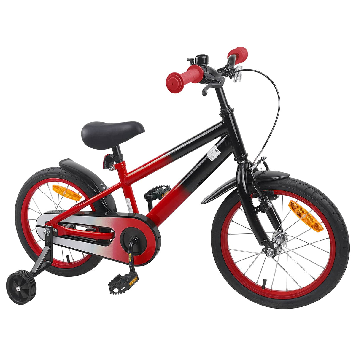 Børnecykel 16 tommer til 4-6 år gamle Rød Sort