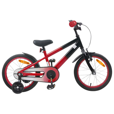 Børnecykel 16 tommer til 4-6 år gamle Rød Sort