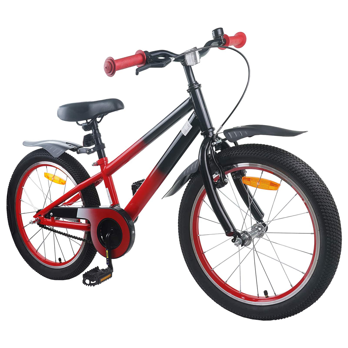 Børnecykel 18 tommer til 5-7 år gammel Rød Sort