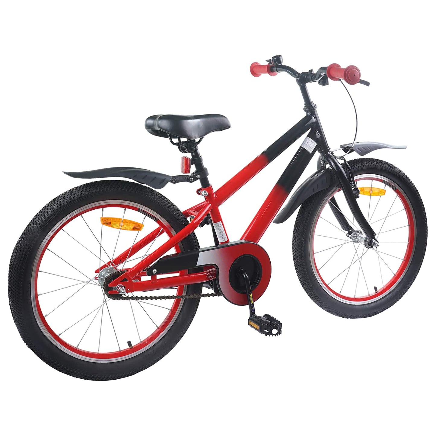 Børnecykel 18 tommer til 5-7 år gammel Rød Sort