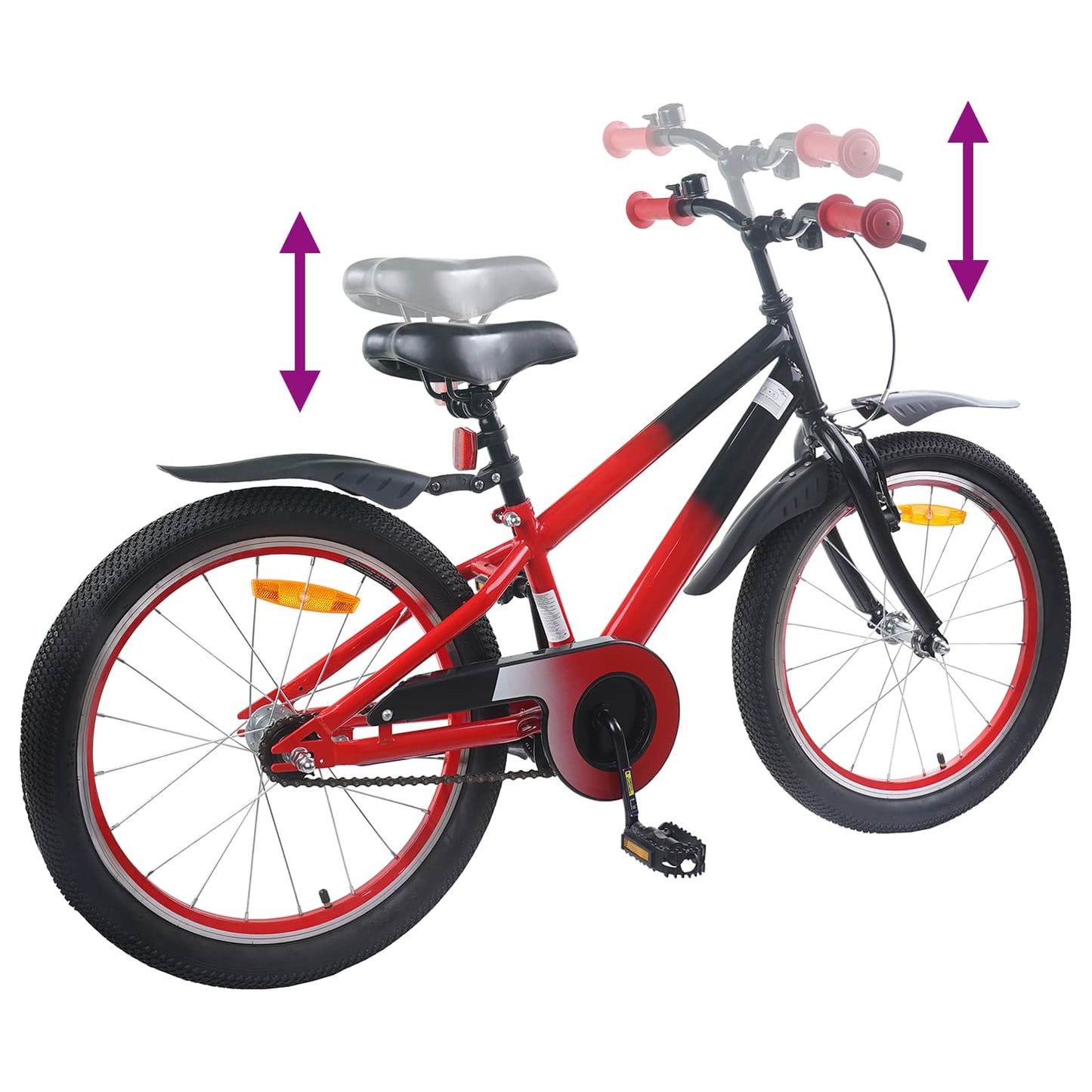Børnecykel 20 tommer til børn i alderen 6-11 år Rød og Sort