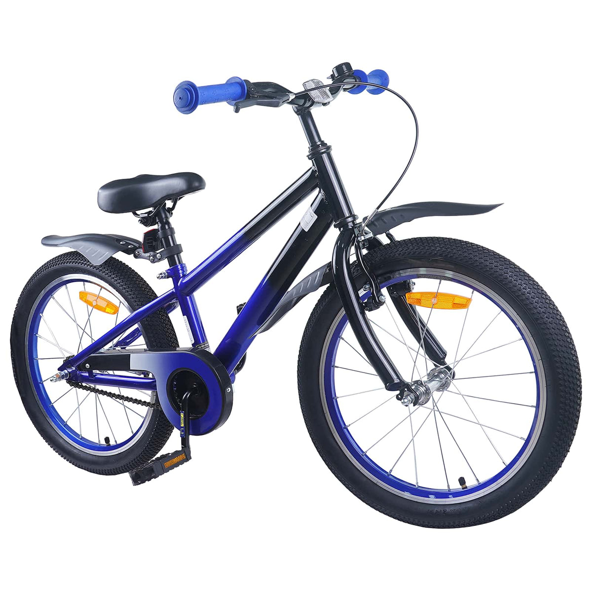 Børnecykel 18 tommer til 5-7 år gammel Blå Sort