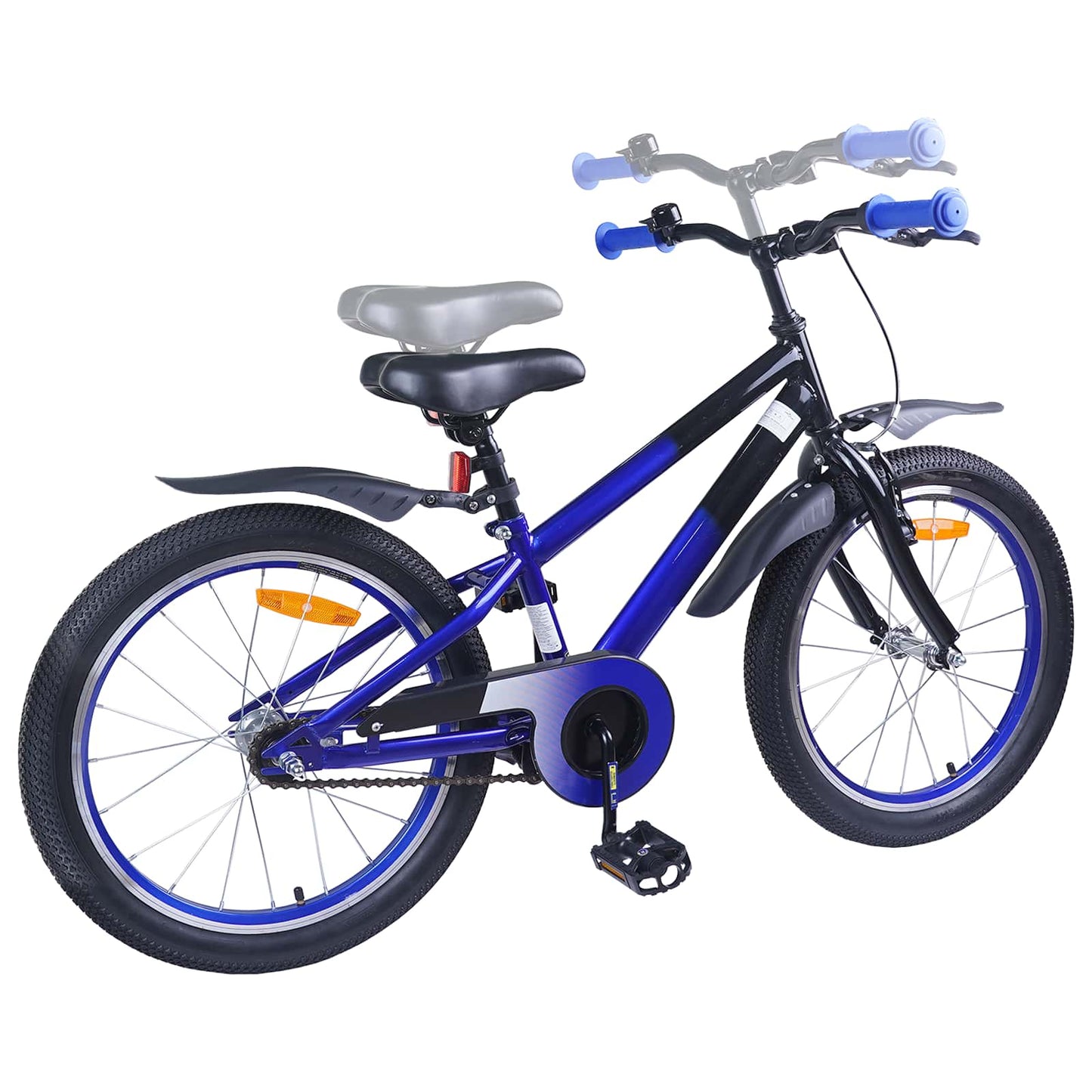 Børnecykel 18 tommer til 5-7 år gammel Blå Sort