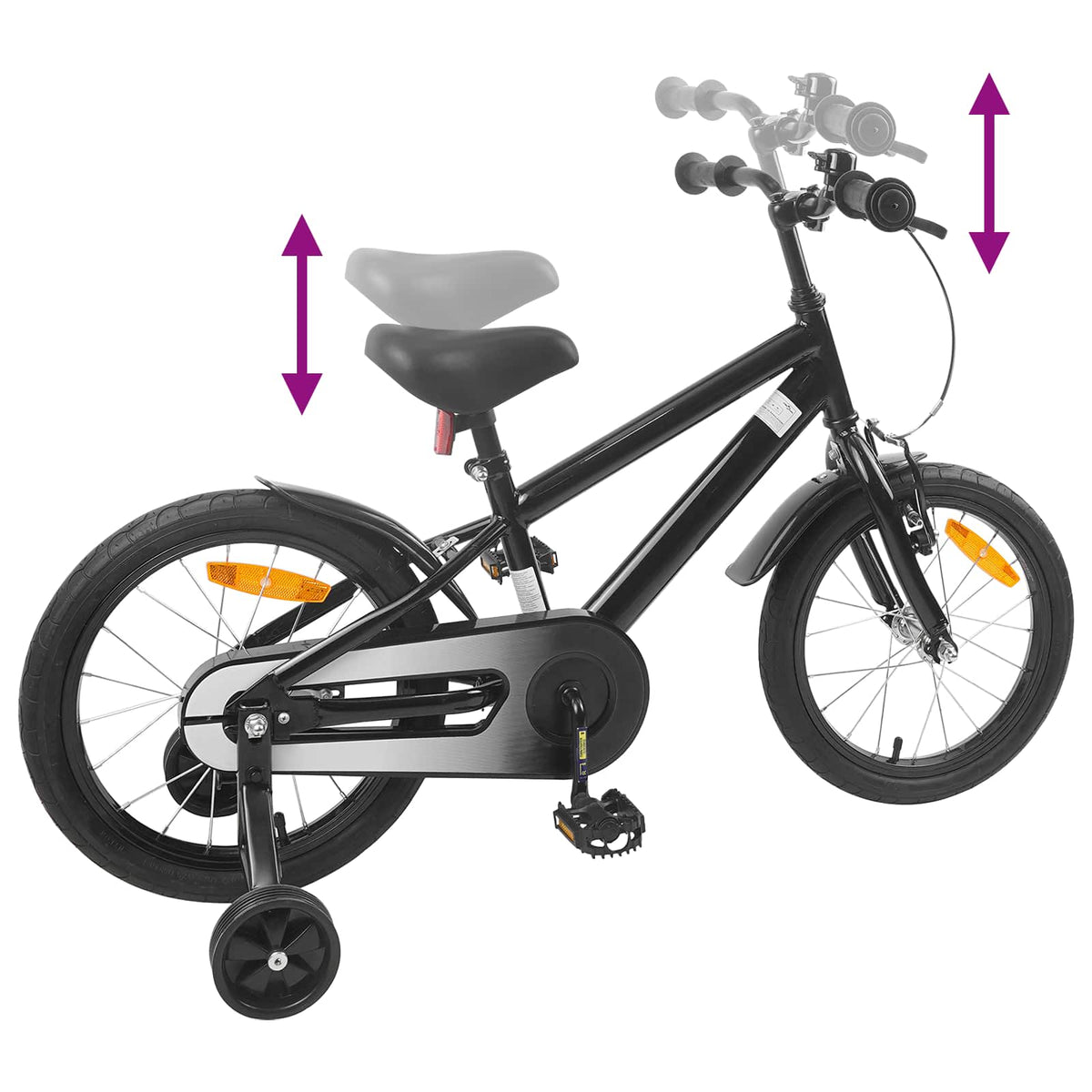 Børnecykel 16 tommer til 4-6 år gamle Sort