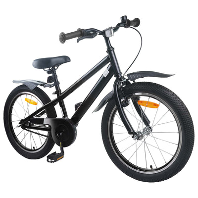 Børnecykel 18 tommer til 5-7 år gammel Sort